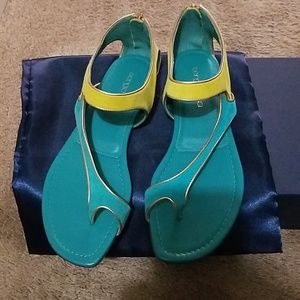 Sergio Rossi Bi-Color Strappy Sandals